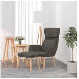  Stolica za opuštanje sa stolcem tamnosiva baršunasta | shoptok.hr