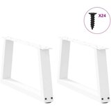  Noge za klub stolić V-oblika 2 kom Bijele 60 x (30-31,3) cm Čelik | shoptok.hr