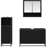  Set namještaja za kupaonicu 3 kom. Crni hrast 90 x 33 x 60 cm | shoptok.hr