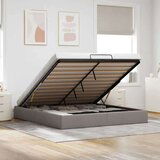 vidaXL Otomanski posteljni okvir brez vzmetnice taupe 160x200 cm blago | Shoptok.si