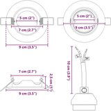  Lampe Set od 12 Mjedena Metal 9 cm Ugradna stropna svjetla | shoptok.hr