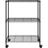  Stalak za pohranu s 3 razine i kotačima 60x35x81 cm crni 150 kg | shoptok.hr