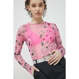 Hugo Majica z dolgimi rokavi ženski, roza barva | Shoptok.si