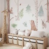  Foto tapeta - Subtle Illustration With Forest Animals 200x140 Vodootporna | shoptok.hr