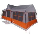 vidaXL Kamping šotor z okni Siva in oranžna 12 oseb Vodoodporen, (22094358) u