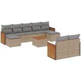 Maison Chic Seti vrtnega pohištva - Vrtna garnitura - Vrtni pohištvo set 10-delna z blazinami bež poli ratan, (21812000) | Shoptok.si