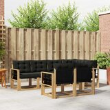  Set vanjskih sofa 7 kom. Bijela i crna Smeđa 247 x 128,5 x 73 cm | shoptok.hr