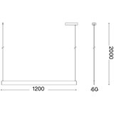 Ideal Lux led luster na sajli desk accent LED/36W/230V cri 90 120 cm bela | Eponuda.com