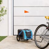 Prikolica za bicikl za ljubimce plavo-siva od tkanine i željeza | Shoptok.si