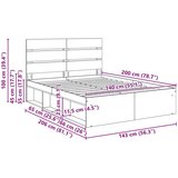  Konstrukcija postelje Sonoma 140 x 200 cm Masivno borovo les, (5000102934) | Shoptok.si
