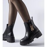 Gemre Black Massive Ankle Boots with Decorative Buckle Nuovo | ePonuda.com