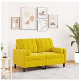 vidaXL Dvosjed s ukrasnim jastucima žuti 120 cm baršunasti | shoptok.hr