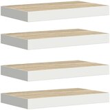  Plutajuće zidne police 4 kom hrast i bijele 40x23x3,8 cm MDF | shoptok.hr
