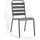 Zunanji stoli 4 kosi letveni dizajn jeklo temno sivi | Shoptok.si
