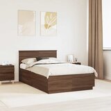  Krevetna konstrukcija S LED lampica Smeđi hrast 120 x 190 cm | shoptok.hr
