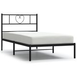 The Living Store Kovinski posteljni okvir z vzglavjem črn 107x203 cm - Posteljni Okvir, (21454086) | Shoptok.si