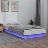  LED okvir kreveta bijeli 75x190 cm za jednu osobu masivno drvo | shoptok.hr