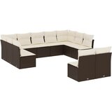  11-dijelni set vrtnih sofa od poliratana s jastucima smeđi | shoptok.hr