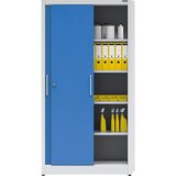eurokraft pro Omara z drsnimi vrati, višina 1950 mm, 4 police, širina 1000 mm, globina 420 mm, vrata svetlo modra RAL 5012 | Shoptok.si