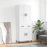 vidaXL Visoka omara bela 69,5x34x180 cm inženirski les | Shoptok.si