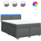 vidaXL Krevet s oprugama i madracem tamnosivi 140x190 cm od tkanine | shoptok.hr
