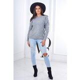 Kesi Sweater with cable weave in gray color Cijene
