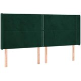  Uzglavlje s ušima tamnozeleno 203x16x118/128 cm baršunasto | shoptok.hr
