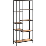  Polica za knjige 80x30x180 cm od čelika i konstruiranog drva | shoptok.hr