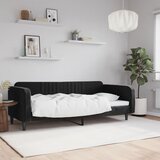  Dnevni krevet crni 100 x 200 cm baršunasti | shoptok.hr