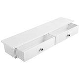 Songmics Stenska polica, lebdeča polica z 2 predaloma, visok sijaj, nosilnost do 15 kg, 65 x 15 x 10 cm, za predsobo, dnevno sobo, kuhinjo, bela LWS65WT, (21251195) | Shoptok.si