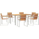 vidaXL 7-dijelni vrtni blagovaonski set od tikovog drva, Vanjski blagovaonski stol 150x90x75 cm od tikovog drva Cijene