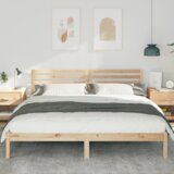 vidaXL krevetna konstrukcija Smeđa 180 x 200 cm Čvrsta borova drva | shoptok.hr