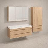 Kolpa San Naomi Set Delux 120cm Braon (Ormarić sa umivaonikom + Ogledalo/ormarić + Visoki ormarić) Cene