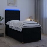  LED okvir za krevet s madracem Crna 100 x 200 cm Tkanina | shoptok.hr