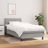  Box spring postelja z vzmetnico svetlo siv 100x200 cm blago, (20723803) Cene