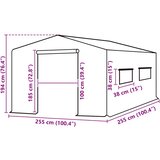  Zamjenski pokrov za plastenik (6,5025 m²) 255x255x194 cm zeleni | shoptok.hr