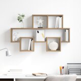 vidaXL Stenska polica Obrtniški hrast 82 x 15 x 51 cm Konstruiran les | Shoptok.si