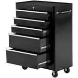 HOMCOM Voziček za orodje s predalom črne barve 61,5 x 33 x 82,5 cm, (20745324) | Shoptok.si