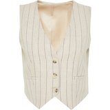 Trendyol Beige Striped Cotton Linen Woven Vest Cene