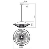  Redo 01-3009 - Visilica na sajli GRILL 1xE27/42W/230V prečnika 49,5 cm crna/smeđa | Eponuda.com