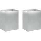  Vrtna saksija 2 kom. Srebrna 40 x 30 x 40 cm Pocinčani čelik | shoptok.hr