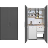 RESPEKTA Kuhinja v omari Peter (Širina: 104 cm, Sive barve/bele barve, Z steklokeramično kuhalno ploščo) | Shoptok.si