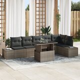 vidaXL 7-delna vrtna sedežna garnitura z blazinami siva poly rattan | Shoptok.si