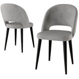 Hanah home set trpezarijskih stolica Pane 4 kom, siva tkanina Babyface, crne metalne noge | Eponuda.com