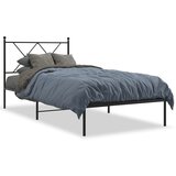 vidaXL Metalni okvir za krevet s uzglavljem crni 90x200 cm | shoptok.hr