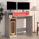  Radni stol s LED svjetlima sivi 97x45x90 cm konstruirano drvo | Eponuda.ba