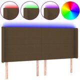 Maison Chic led posteljno vzglavje - vzglavna omarica - nočna omarica temno rjavo 163x16x118/128 cm blago, (21712514) | Shoptok.si