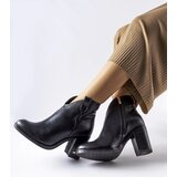Gemre Black leather insulated ankle boots Karino | Shoptok.si