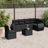 vidaXL 7-dijelni set vrtnih sofa od poliratana s jastucima crni | shoptok.hr