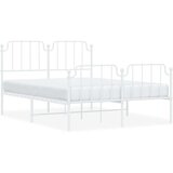 Metalni okvir kreveta uzglavlje i podnožje bijeli 150 x 200 cm | shoptok.hr